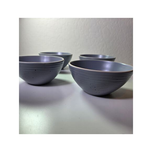 Set of 4 STONE + LAIN Charcoal Modern Stoneware Cereal Soup Bowls - Picture 2 of 10